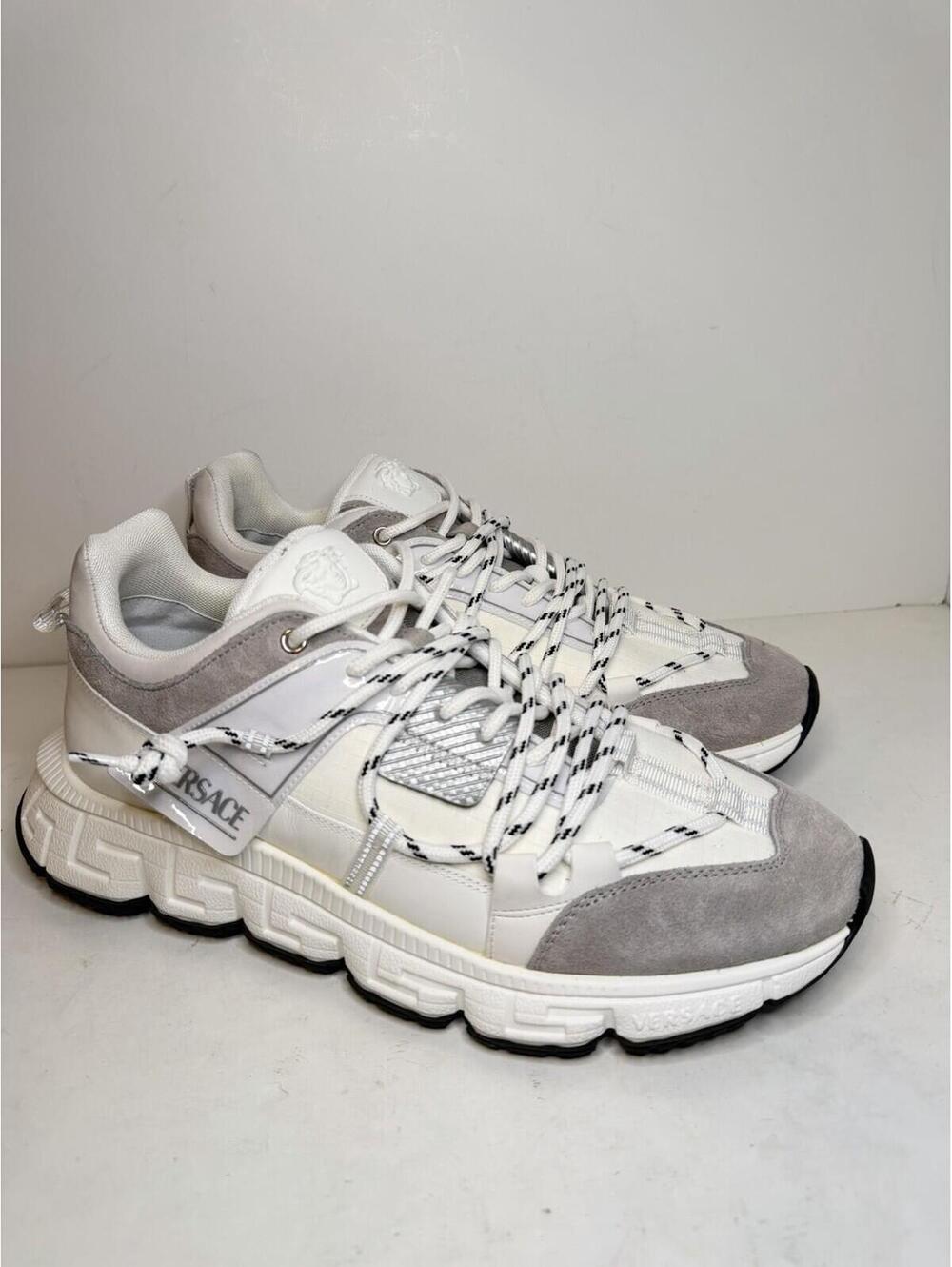 Versace Trigreca Sneakers White Grey Low Top EU 46.5 US 13.5